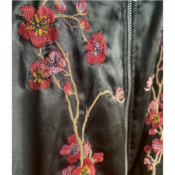 Love Tree Floral Embroidered Bomber Jacket - Picture 2 of 5